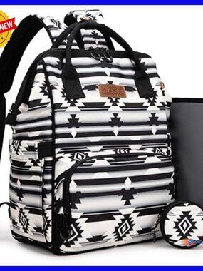 Diaper Backpack with Insulated Pockets, Water Resistant Canvas Daypack for